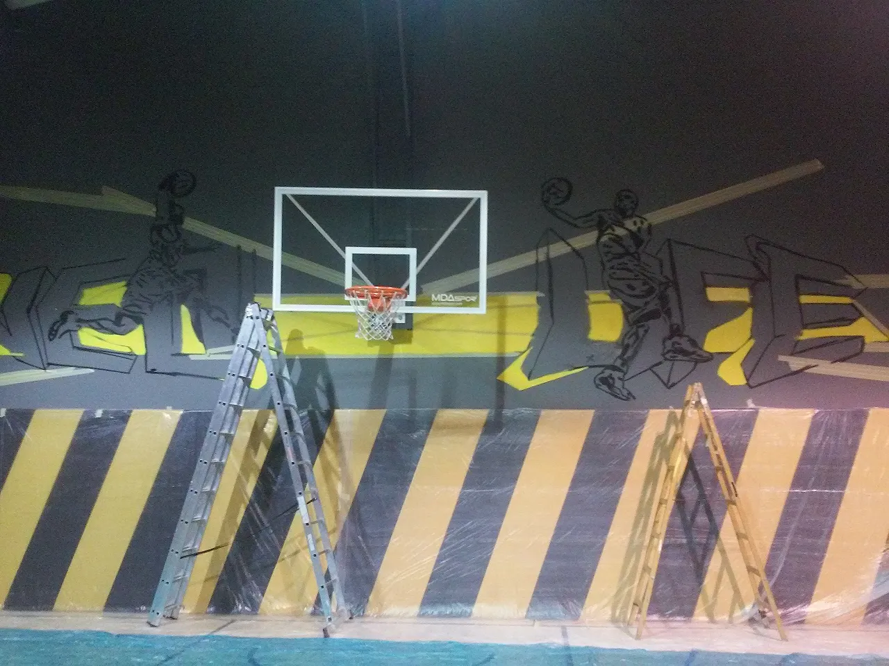 basketball arena graffiti sketch