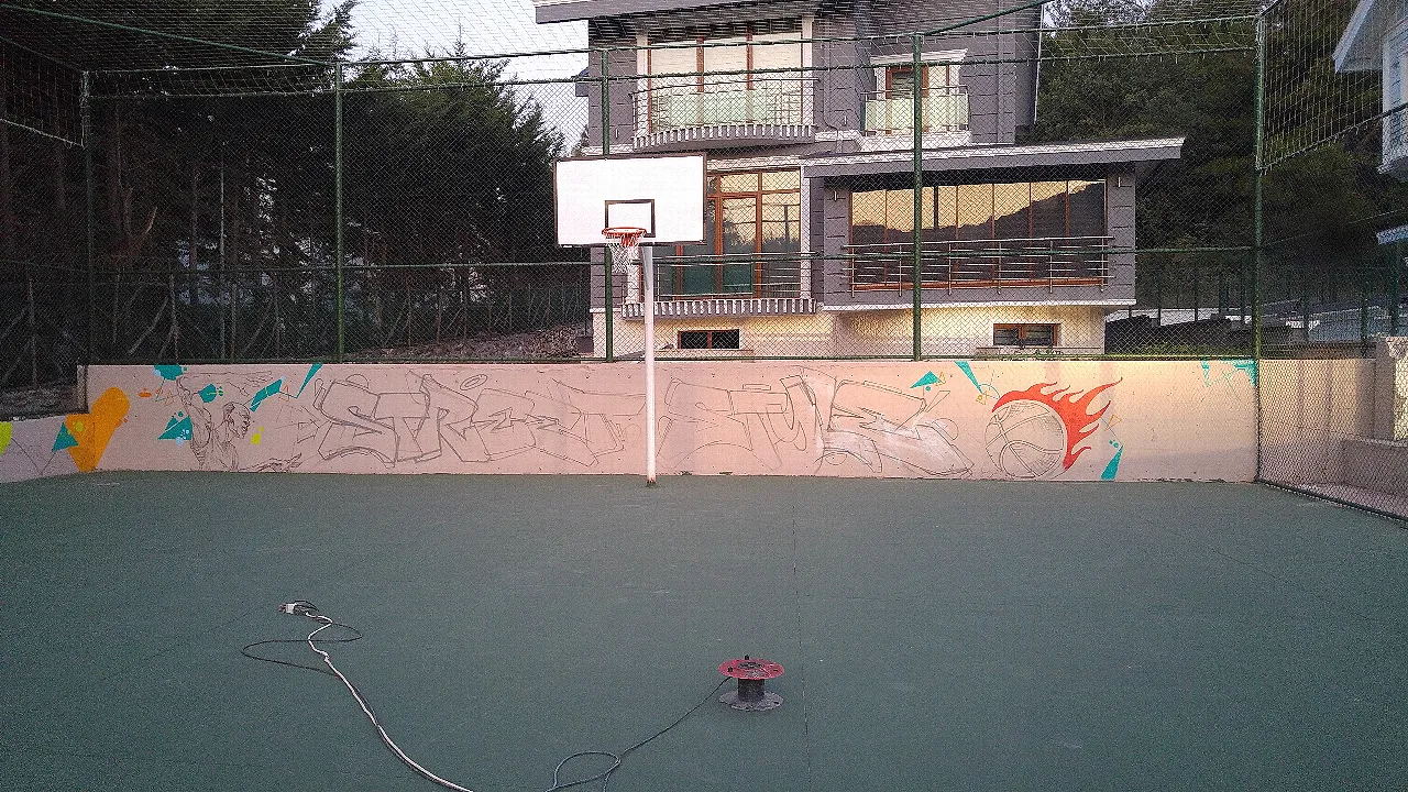basketball court graffiti sketch