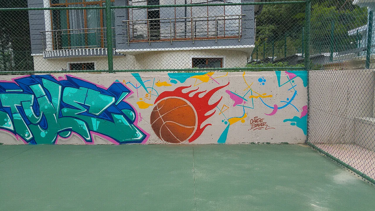 simple basketball drawing and graffiti